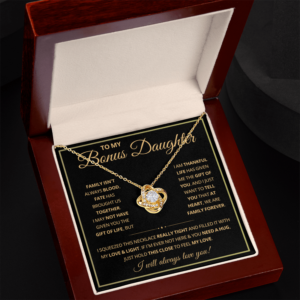 Bonus Daughter Necklace Gifts From Stepdad Stepmom With Heartfelt Message