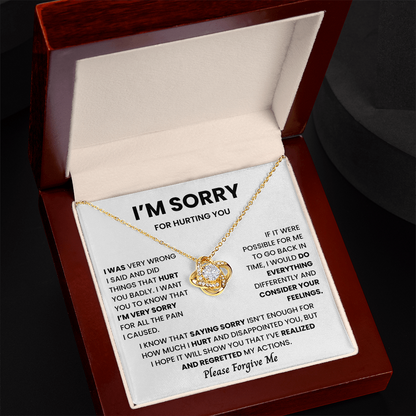 I'm Sorry Necklace for Her Apology Gifts Mothers Day Jewelry for Wife, Birthday, Valentines
