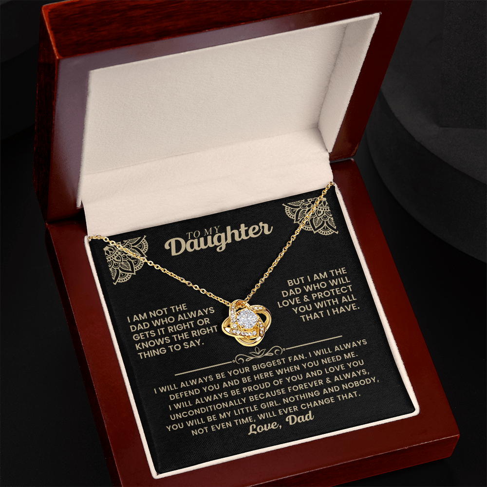 To My Daughter - Believe in Yourself - Love Knot Necklace for You