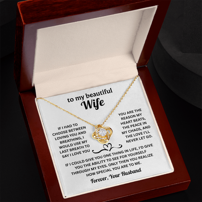 To My Beautiful Wife – Meaningful Gift Necklace with Heartfelt Message | Romantic Jewelry for Anniversary, Birthday & Christmas