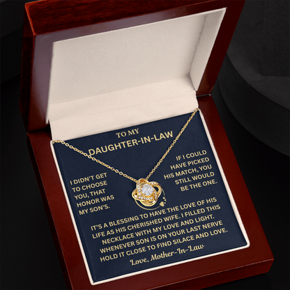 Daughter in Law Gifts From Mom & Dad Necklace With Heartfelt Message