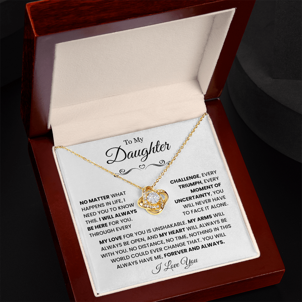 To My Daughter Necklace From Dad and Mom with Message Card