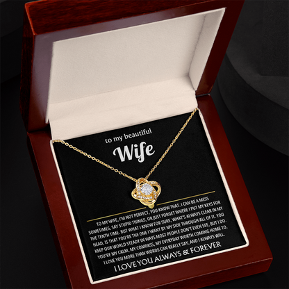 Best Present for Wife - The Day I Met You, My Life Changed - Love Knot Necklace