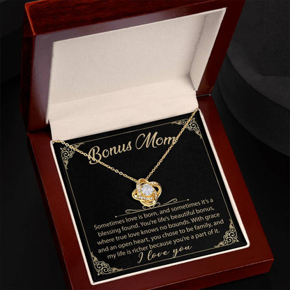 To My Bonus Mom - Your Little Boy - Love Knot Necklace