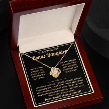 To My Bonus Daughter Necklace - Gifts From Mom or Dad