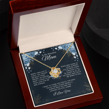 Mom Necklace for Women With Heartfelt Message & Gift Box