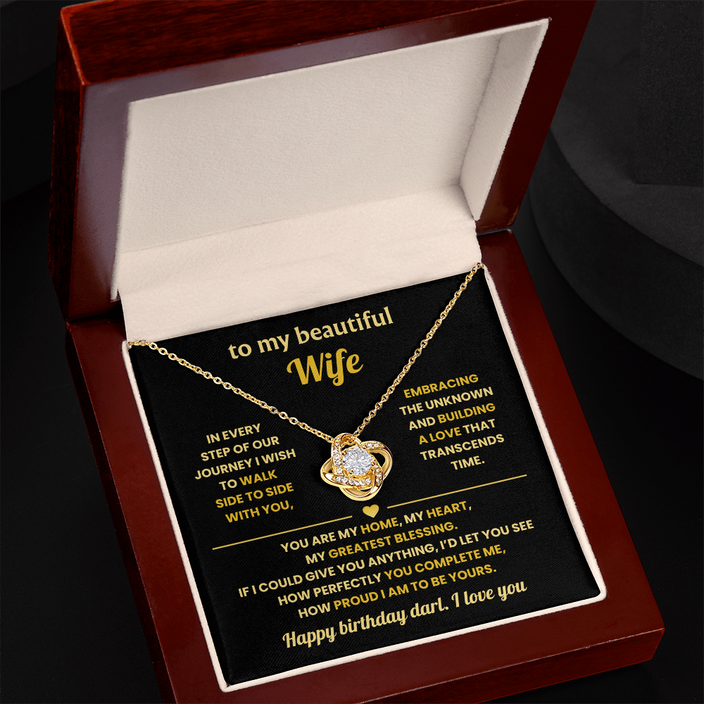 Personalizable Necklace for Wife From Husband, Anniversary Card for Wife, Christmas Birthday Gifts for Wife