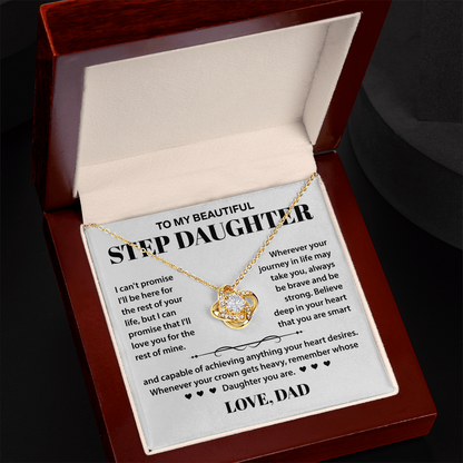 To My Beautiful Stepdaughter - Believe in Yourself - Love Knot Necklace