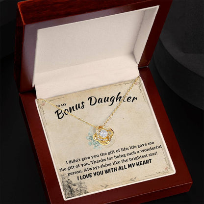 To My Bonus Daughter Necklace | Stepdaughter Gift from Parents