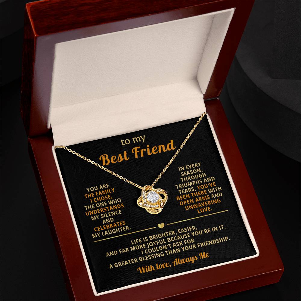 To My Best Friend - You Are Also My Sister - Love Knot Necklace