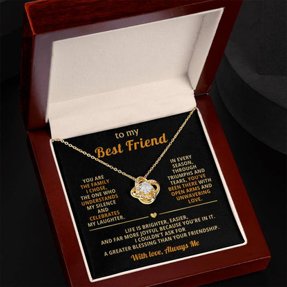 To My Best Friend - You Are Also My Sister - Love Knot Necklace