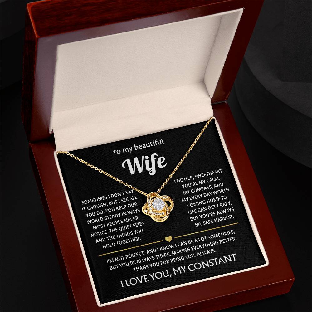 To My Beautiful Wife - I Married You Because I Can't Live Without You - Necklace