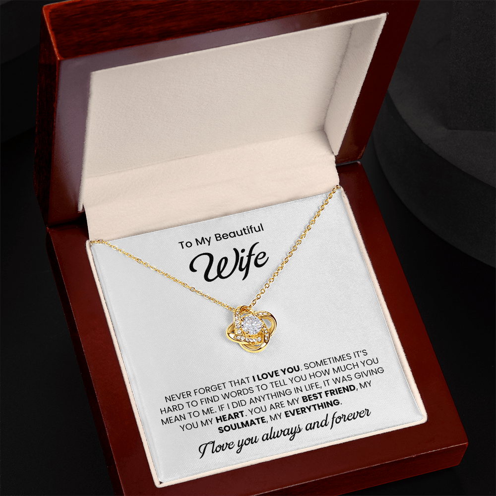 To My Wonderful Wife –  My Every Tomorrow is Beautiful Because of You - Necklace