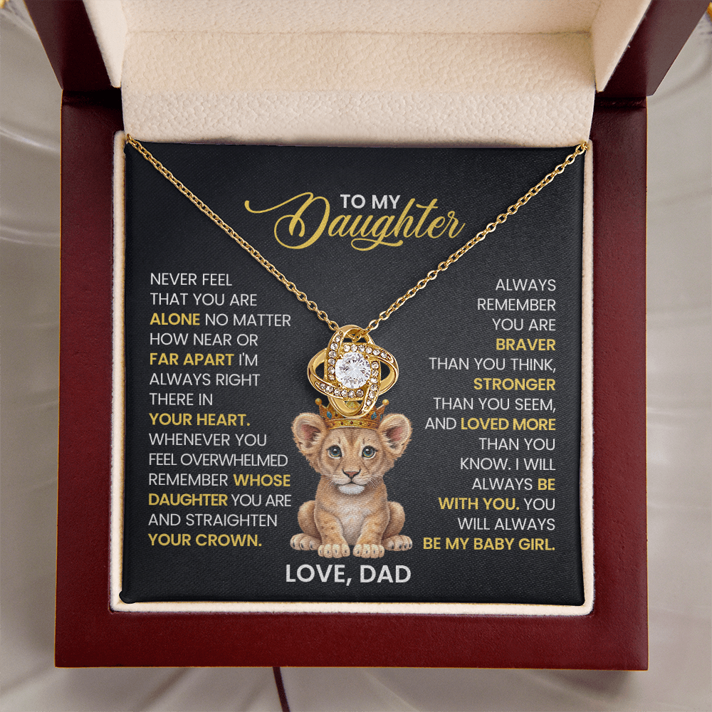 To My  Daughter - I Am Proud to Be Your Father - Love Knot Necklace