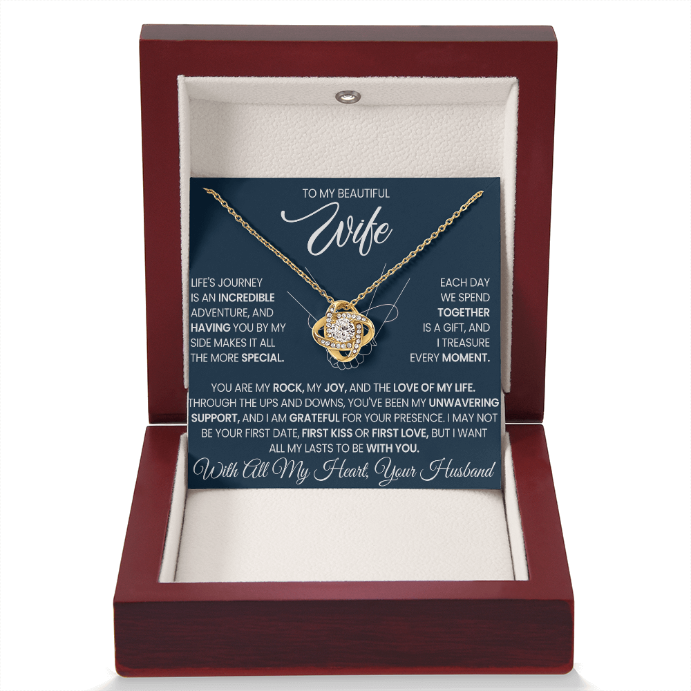 To My Wife - I Love You Forever & Always - Love Knot Necklace