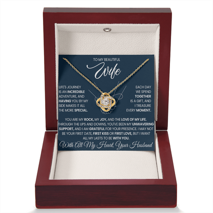 To My Wife - I Love You Forever & Always - Love Knot Necklace