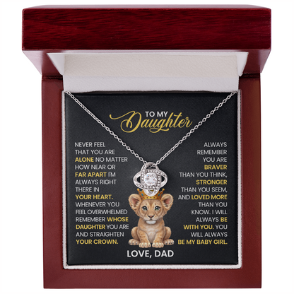 To My  Daughter - I Am Proud to Be Your Father - Love Knot Necklace