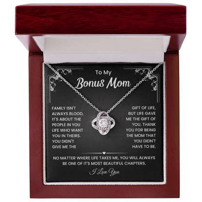To My Bonus Mom Necklace, Stepmom Birthday Gifts With a Message Card