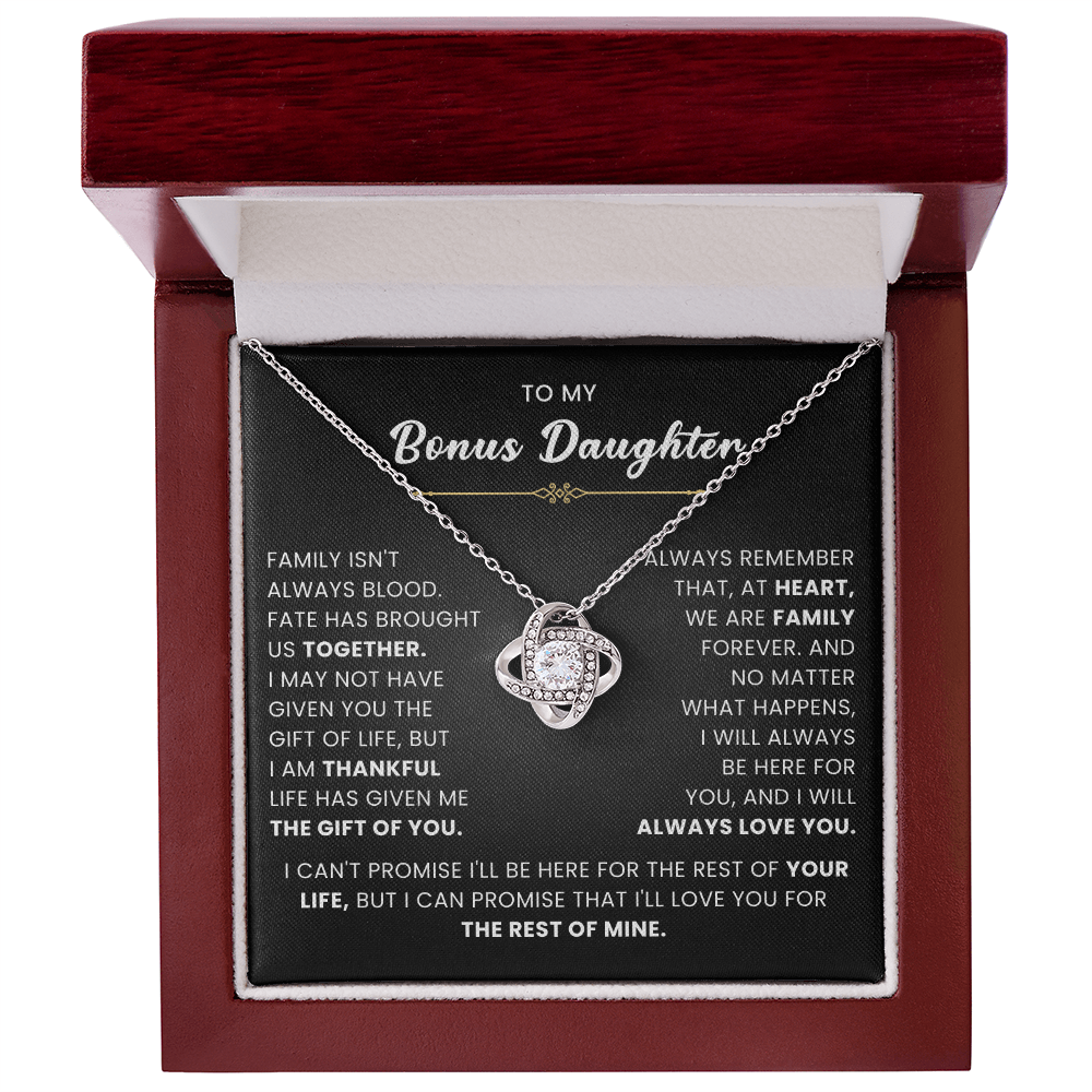 To My Wonderful Daughter-in-law - You Are My Bonus Daughter - Love Knot Necklace