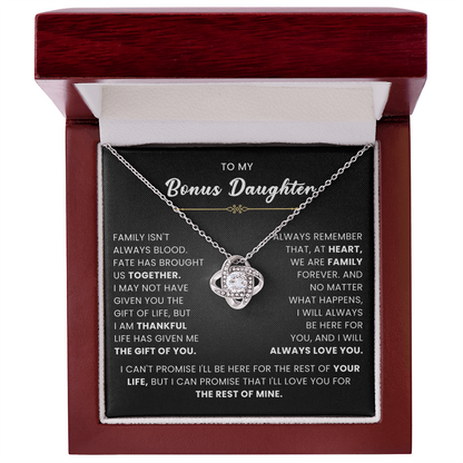 To My Wonderful Daughter-in-law - You Are My Bonus Daughter - Love Knot Necklace