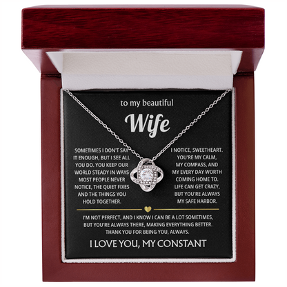 To My Beautiful Wife - I Married You Because I Can't Live Without You - Necklace