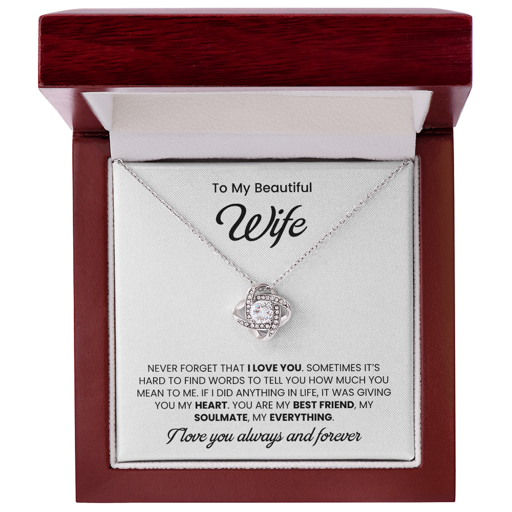 To My Wonderful Wife –  My Every Tomorrow is Beautiful Because of You - Necklace