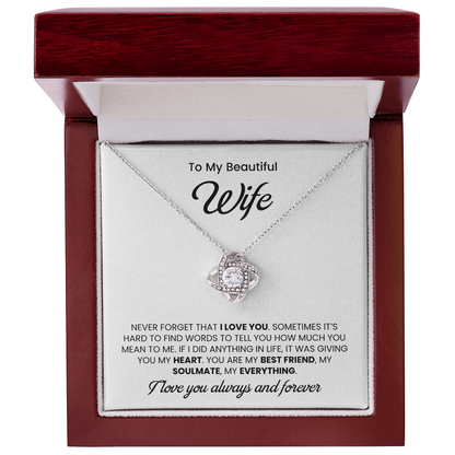 To My Wonderful Wife –  My Every Tomorrow is Beautiful Because of You - Necklace