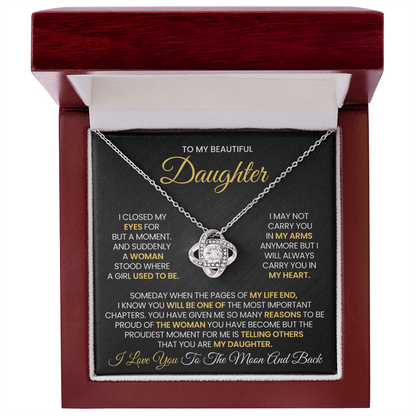 To My Beautiful Daughter Necklace - Never Forget That I Love You