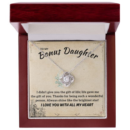 To My Bonus Daughter Necklace | Stepdaughter Gift from Parents