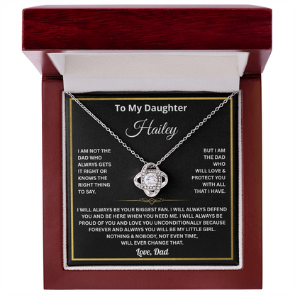 To My Daughter Necklace from Dad, Father Daughter Necklace, Personalize Name Necklace