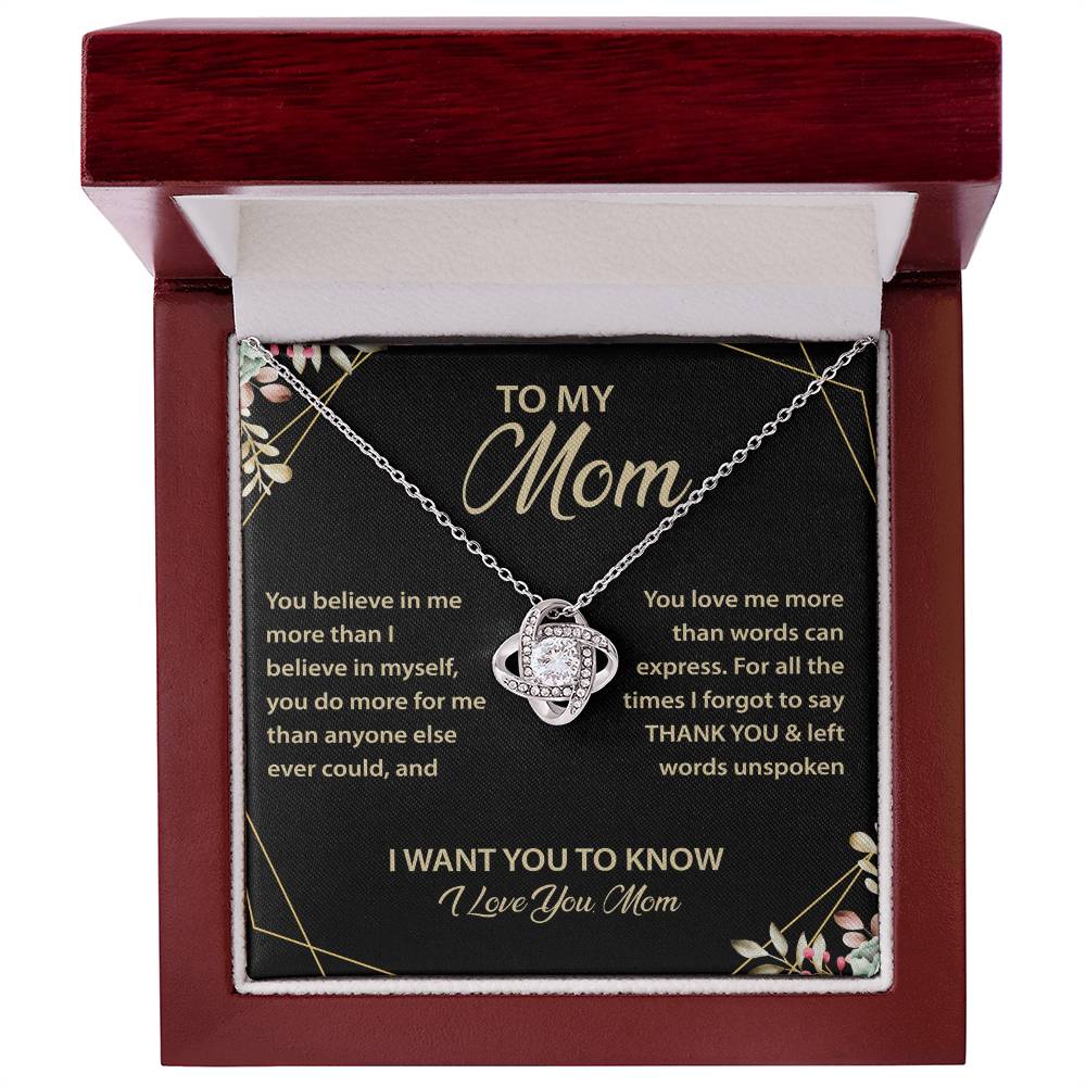 To My Mom - My Best friend & the Best Mom Ever - Love Knot Necklace