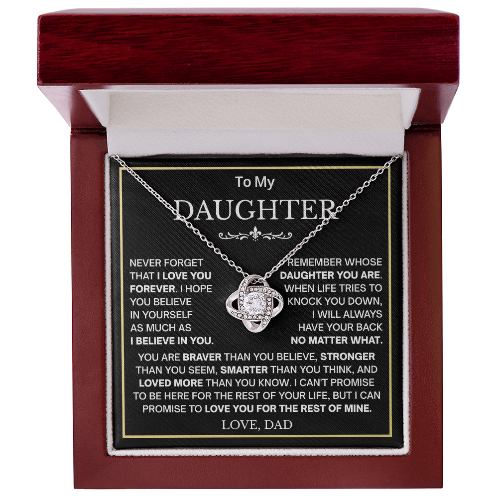 Beautiful Gift for Daughter From Dad Never Forget That I Love You Necklace