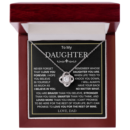 Beautiful Gift for Daughter From Dad Never Forget That I Love You Necklace
