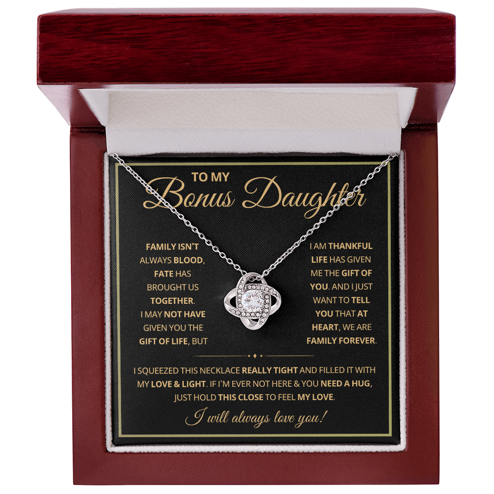 Bonus Daughter Necklace Gifts From Stepdad Stepmom With Heartfelt Message