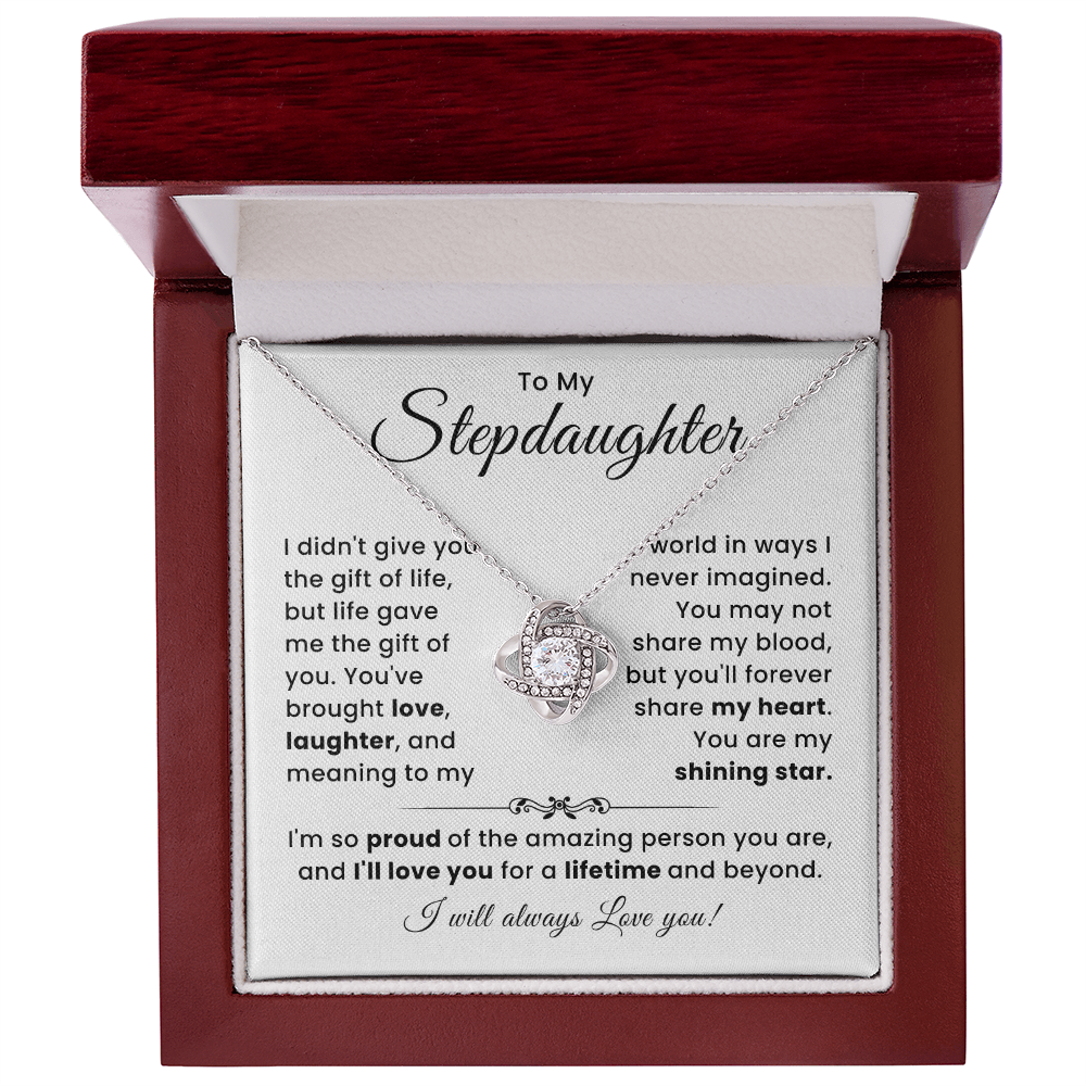 To My Stepdaughter - You Are My Shining Star - Love Knot Necklace
