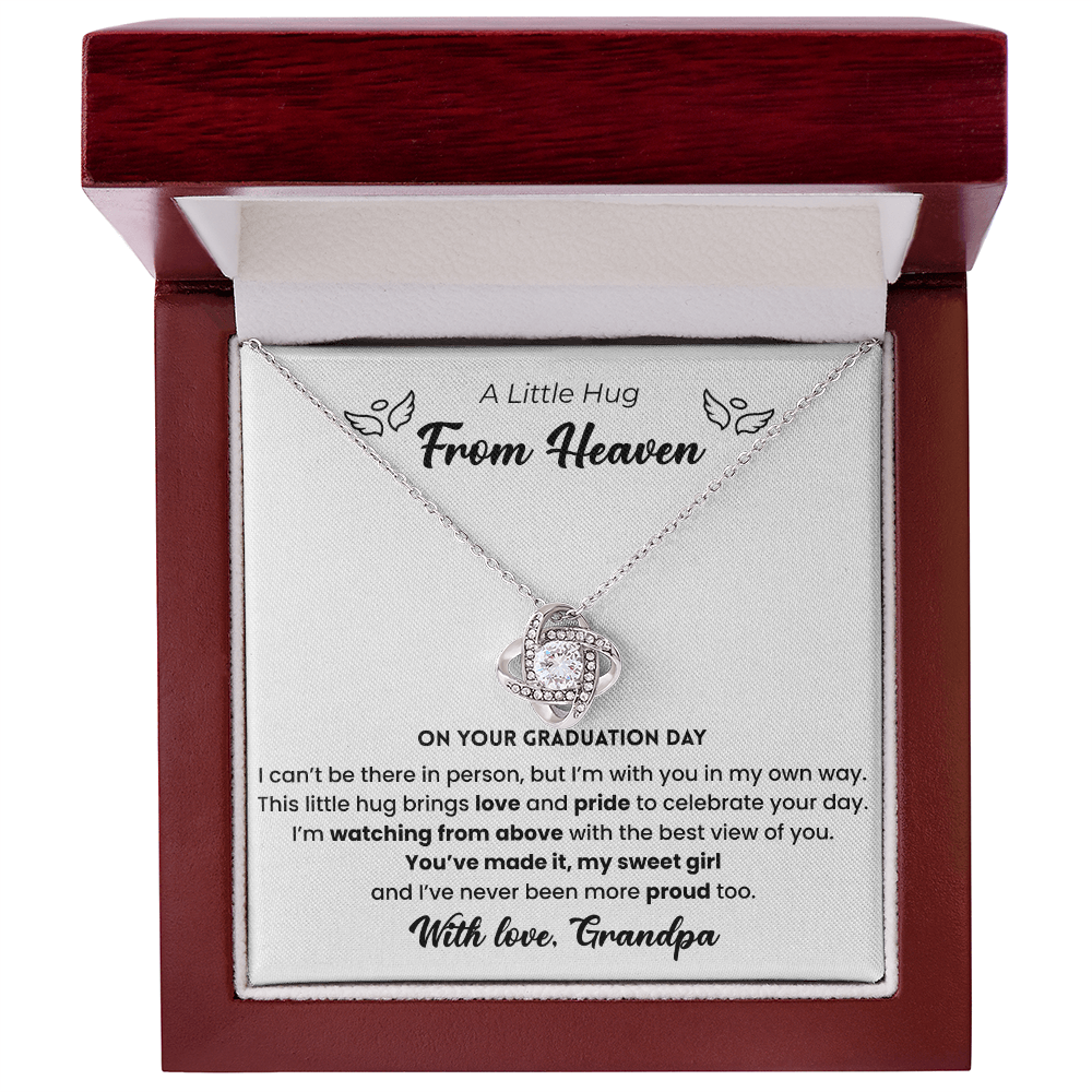 Memorial Necklace For Granddaughter - A Little Hug From Heaven Graduation Gift