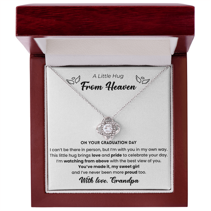 Memorial Necklace For Granddaughter - A Little Hug From Heaven Graduation Gift