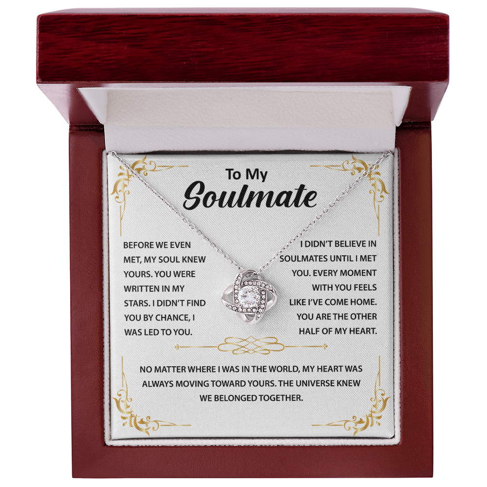 To My Beautiful Soulmate, I Want To Be Your Last Evething - Love Knot Necklace