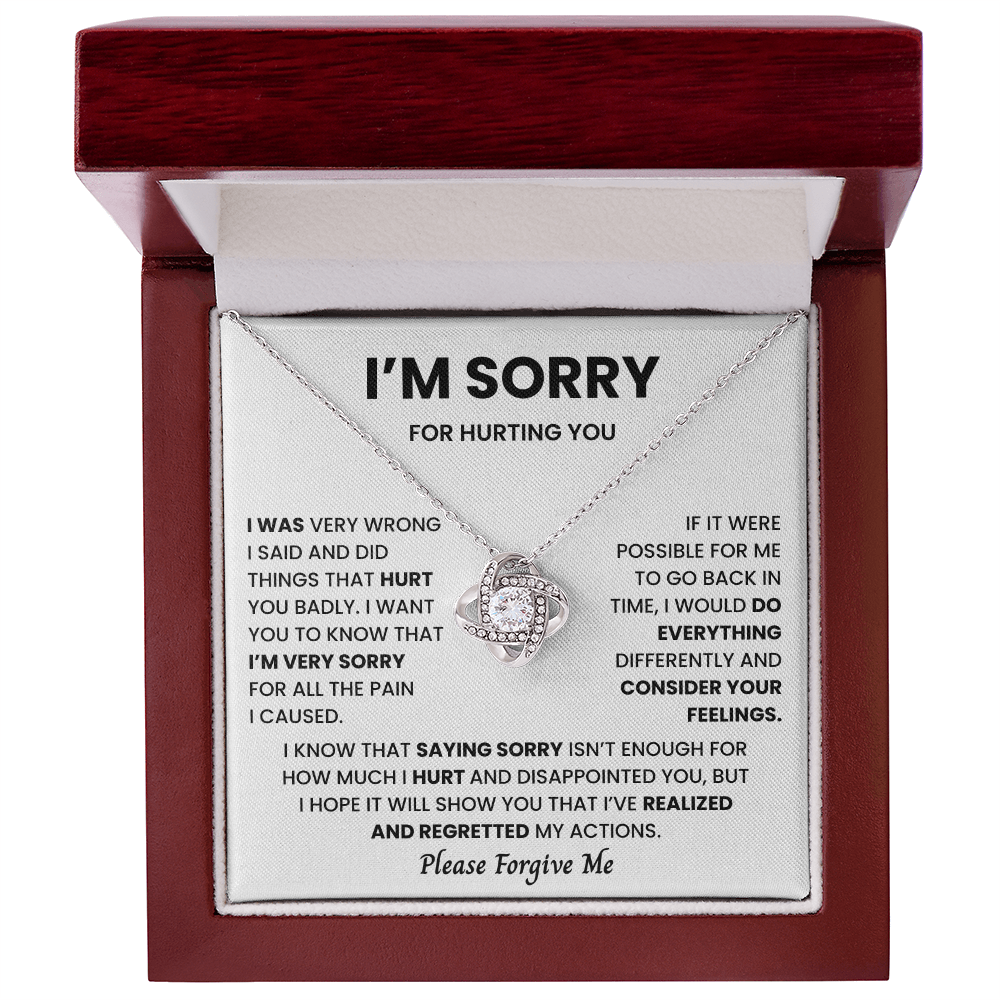 I'm Sorry Necklace for Her Apology Gifts Mothers Day Jewelry for Wife, Birthday, Valentines