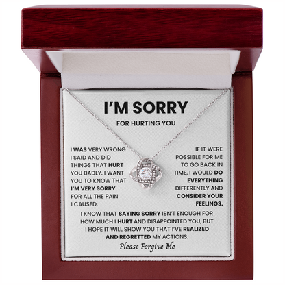 I'm Sorry Necklace for Her Apology Gifts Mothers Day Jewelry for Wife, Birthday, Valentines