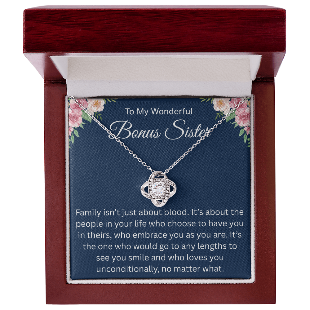 To My Wonderful Bonus Sister - I'm So Lucky to Have You in My Life - Necklace