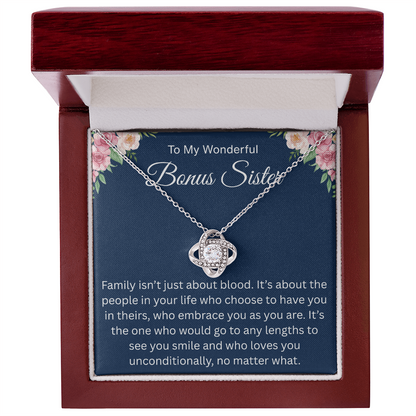 To My Wonderful Bonus Sister - I'm So Lucky to Have You in My Life - Necklace