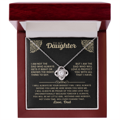To My Daughter - Believe in Yourself - Love Knot Necklace for You