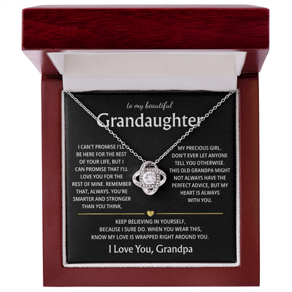 To My Granddaughter - I Will Forever Love You -  Love Necklace