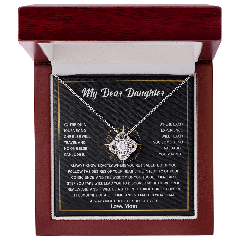 My Dear Daughter - Never Forget That I Love You - Love Knot Necklace