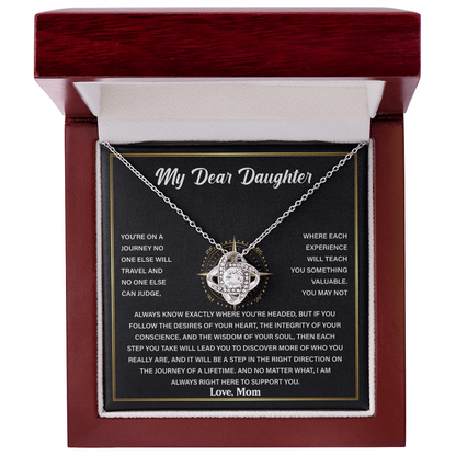 My Dear Daughter - Never Forget That I Love You - Love Knot Necklace
