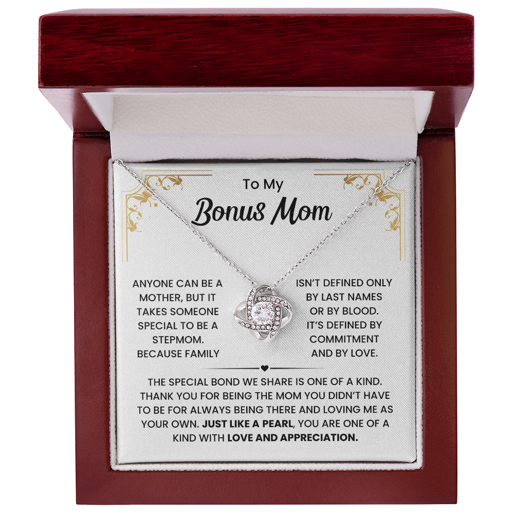 To My Bonus Mom Necklace From Stepson or Stepdaughter - Mother's Day Jewelry Gifts