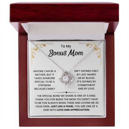 To My Bonus Mom Necklace From Stepson or Stepdaughter - Mother's Day Jewelry Gifts