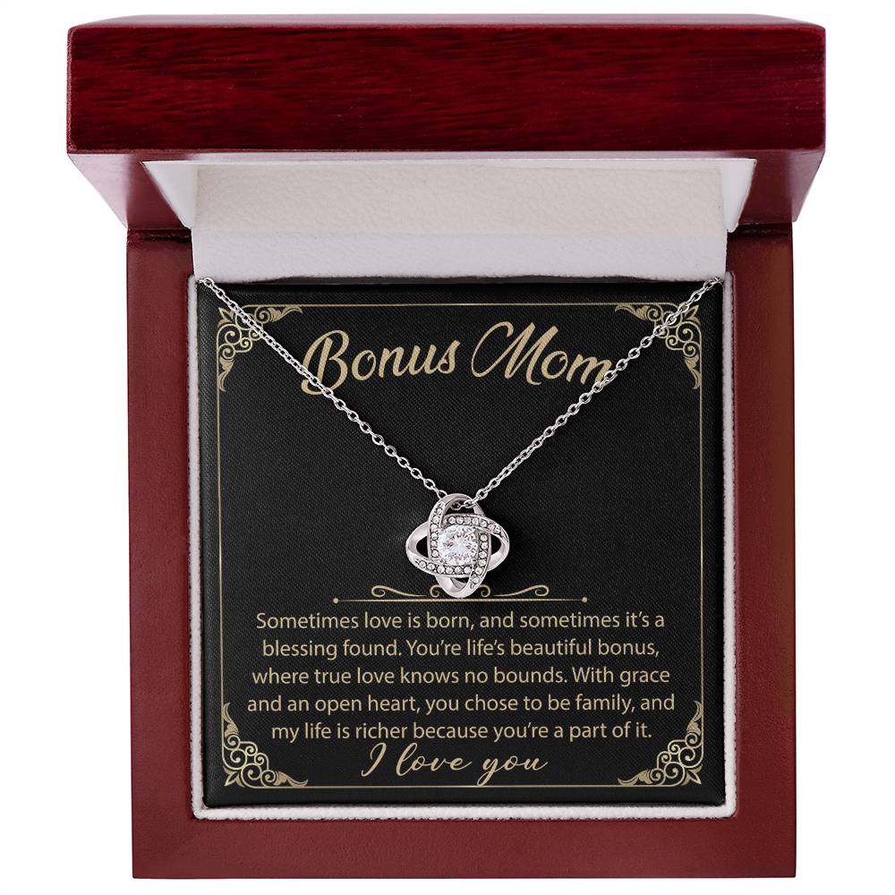 To My Bonus Mom - Your Little Boy - Love Knot Necklace