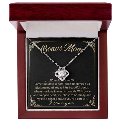 To My Bonus Mom - Your Little Boy - Love Knot Necklace